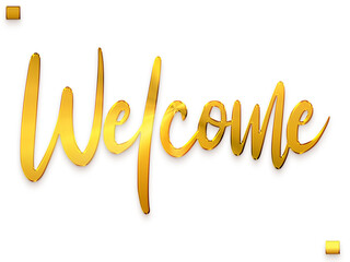 Fototapeta premium Welcome Text Gold Stylish Calligraphy Text