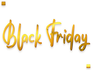 Black Friday Transparent PNG Gold Calligraphy Text