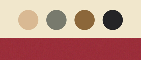 Retro color palette with grainy red texture