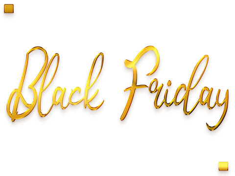 Black Friday Transparent PNG Gold Calligraphy Text