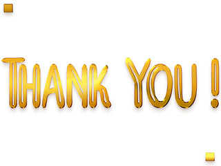 Thank You ! Transparent PNG Gold Out Line Typography Text 