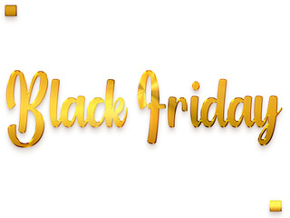 Black Friday Transparent PNG Gold Calligraphy Text