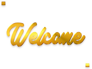 Welcome Text Gold Stylish Calligraphy Bold Text