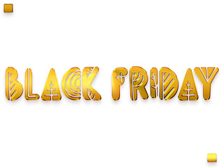 Black Friday Transparent PNG Golden Funkey Text Calligraphy