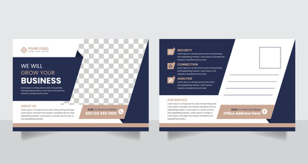 2 sided corporate business postcard design template vector