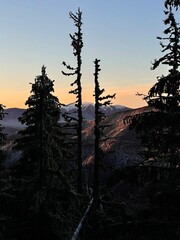 sunset in the mountains