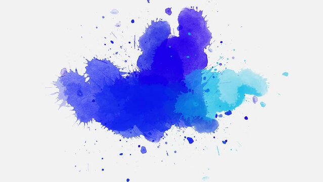 blue ink splashes. ink slow motion transition reveal. 