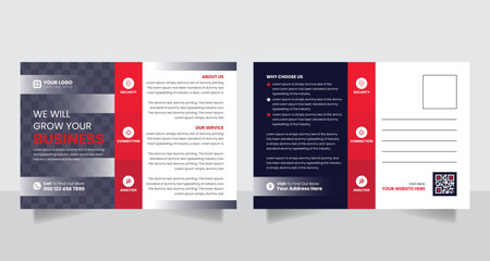 2 sided corporate business postcard design template vector