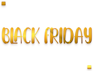 Black Friday Transparent PNG Golden Text Calligraphy