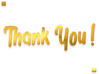 Thank You ! Transparent PNG Gold Text Calligraphy 