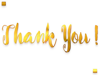 Thank You ! Transparent PNG Gold Grunge Text Calligraphy 
