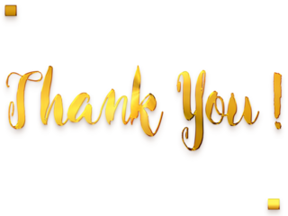 Thank You ! Transparent PNG Gold Grunge Text Calligraphy 
