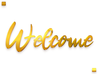 Welcome Text Golden Typography Text Transparent PNG