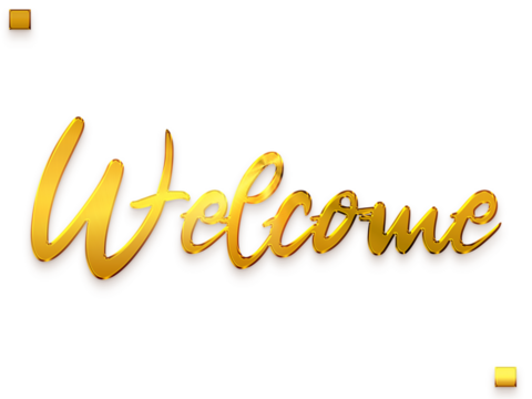 Welcome Text Golden Typography Text Transparent PNG