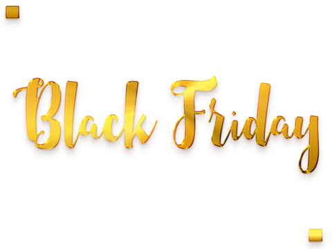 Black Friday Transparent PNG Golden Text Calligraphy