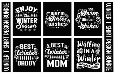 Fototapeta premium PrintWinter T shirt Design Bundle.