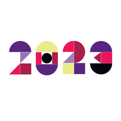 Happy New Year 2023! Colorful modern numbers. 