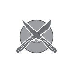 Knife logo icon template and symbol vector