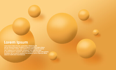 Abstract orange gradient color bubble background. 3d design vector. Modern style background. Vector illustration