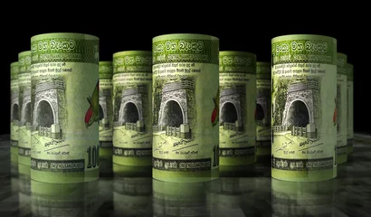 Foto op Aluminium Sri Lanka Rupee money banknotes pack 3d illustration © Skórzewiak
