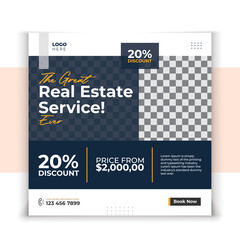 Real Estate Home sale social media post design vector template.