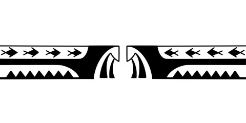 Wrap around arm polynesian tattoo design. Pattern aboriginal samoan. Vector illustration eps10.