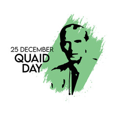 Quaid Day. Quaid e Azam Day Celebration Poster Concept, 25 December, Flat and template  Design. Modern design..card and poster.
