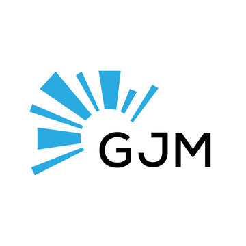 GJM letter logo. GJM blue image on white background and black letter. GJM technology  Monogram logo design for entrepreneur and business. GJM best icon.
