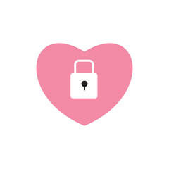 love padlock icon logo design vector illustration