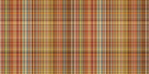 Woodland brown tartan seamless border textile. Tonal autumnal forest plaid with organic texture. banner of orange stripe for rough washi tape.