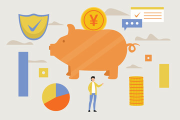 Investing in japanese yen 2d vector illustration concept for banner, website, illustration, landing page, flyer, etc.