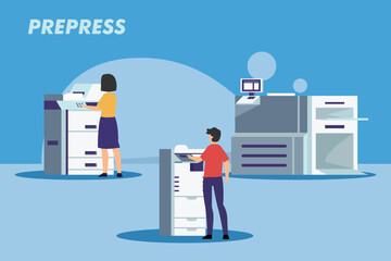 Print shop services 2d vector illustration concept for banner, website, illustration, landing page, flyer, etc.