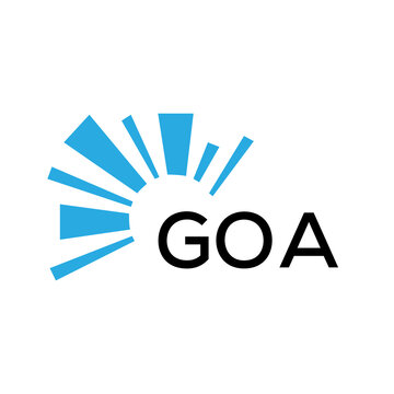 GOA letter logo. GOA blue image on white background and black letter. GOA technology  Monogram logo design for entrepreneur and business. GOA best icon.
