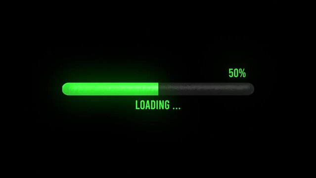 Loading bar downloading bar loading progress animation Loading Transfer Download 0-100%.