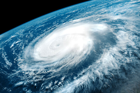 Typhoon storm seen from satellite. Elements of this image furnished by NASA