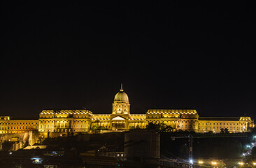 Fototapeta na wymiar Hungarian National Gallery (Buda Castle) at night
