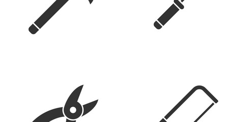 Tools icon set. Flat vector illustration.