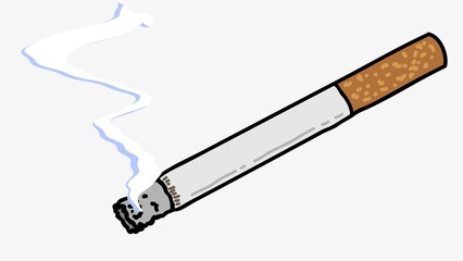 Cigarette burns, Cigarette smoking,  Illustration on white background