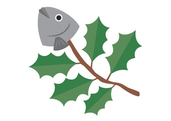 節分の柊鰯のイラスト
