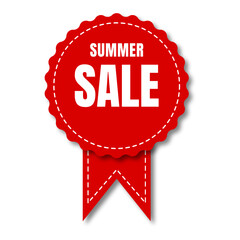 red and white summer sale labels