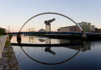 The Arc Bridge over the River Clyde at sunrise