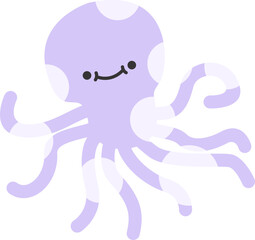 Cute Sea Animal Doodle Vector