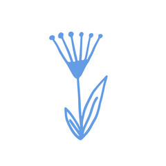 Colorful doodle floral element, vector naive art style clip art good for decorating