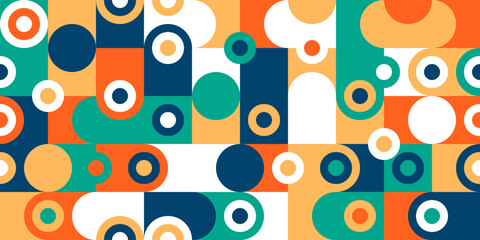 Abstract background of circles and rings. Colored seamless pattern abstraction. Decor, interior, seamless packaging, stylish abstraction.