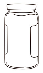 Sealed jar in outlines ready for coloring it, Vector illustration