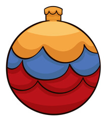 Colorful and patriotic Xmas tree ball with Colombian Colors, Vector illustration