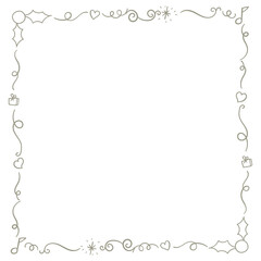 Decorative frame in doodle style with Christmas elements, Vector illustration