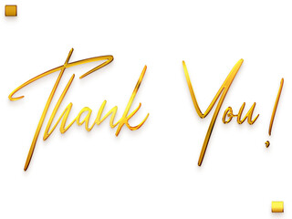 Thank You ! Transparent PNG Gold Stylish Cursive Text Calligraphy 