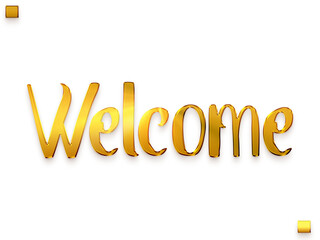 Welcome Text Gold Text Bold Typography Transparent PNG