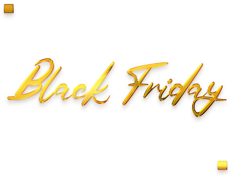 Black Friday Transparent PNG Golden Text Stylish Cursive Calligraphy